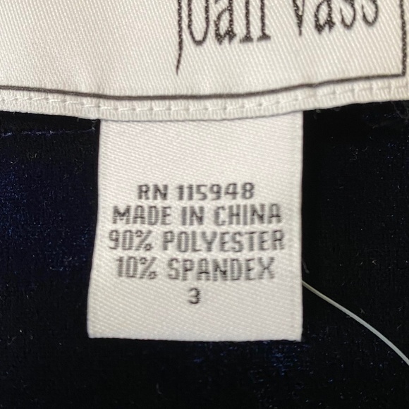 NWT Joan Vass Navy Blue Velour Sequin Trimmed Tunic - Size 16 - Picture 6 of 8